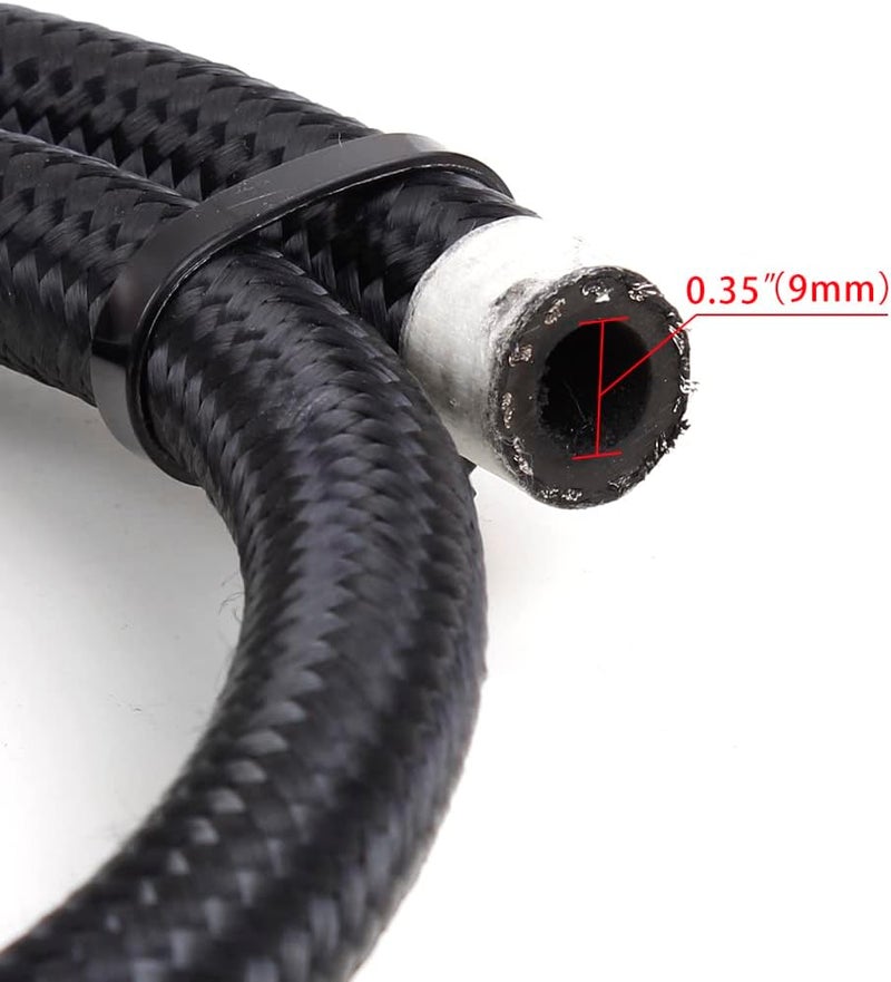 BARTOO Adjustable Fuel Pressure Regulator Kit with Bypass Return 30-70 psi Pressure Gauge, AN6-6AN Fuel Line Hose Fitting Connectors Kit(Black) - Image 3